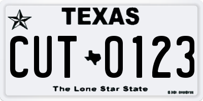 TX license plate CUT0123