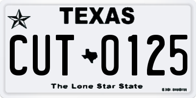 TX license plate CUT0125