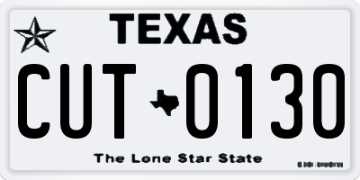 TX license plate CUT0130