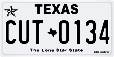 TX license plate CUT0134