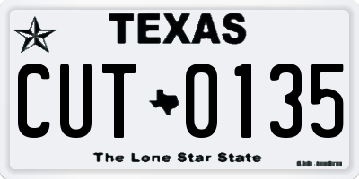 TX license plate CUT0135