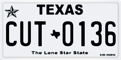 TX license plate CUT0136