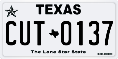 TX license plate CUT0137