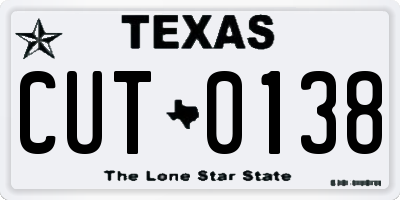 TX license plate CUT0138
