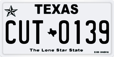 TX license plate CUT0139
