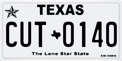 TX license plate CUT0140