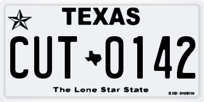 TX license plate CUT0142