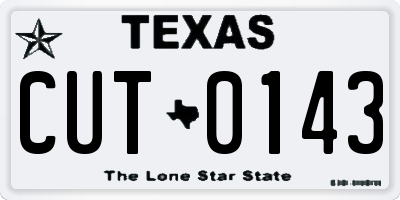TX license plate CUT0143