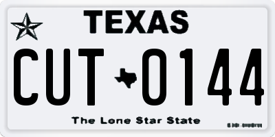 TX license plate CUT0144