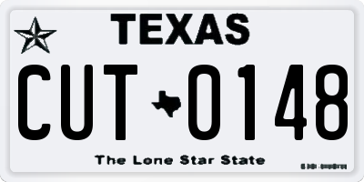 TX license plate CUT0148