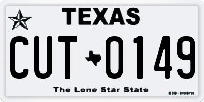 TX license plate CUT0149