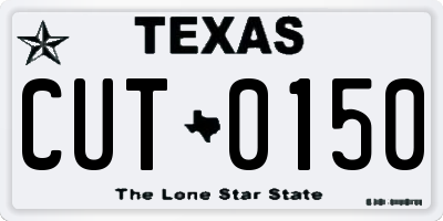 TX license plate CUT0150