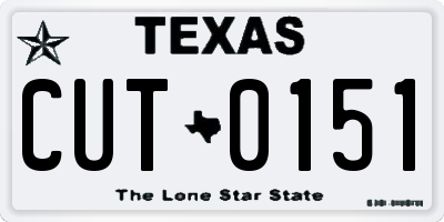 TX license plate CUT0151