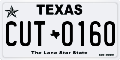 TX license plate CUT0160