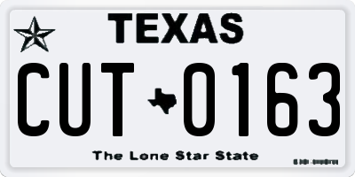 TX license plate CUT0163