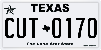 TX license plate CUT0170