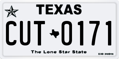 TX license plate CUT0171
