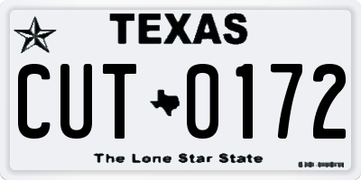 TX license plate CUT0172