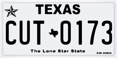 TX license plate CUT0173