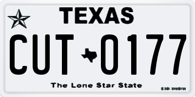 TX license plate CUT0177
