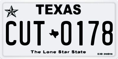TX license plate CUT0178