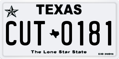 TX license plate CUT0181