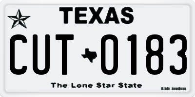 TX license plate CUT0183
