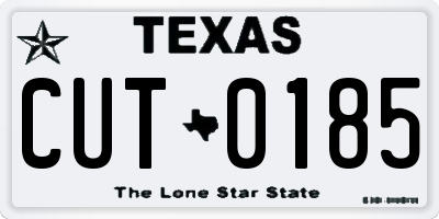 TX license plate CUT0185