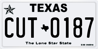 TX license plate CUT0187