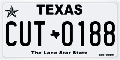 TX license plate CUT0188