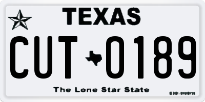 TX license plate CUT0189