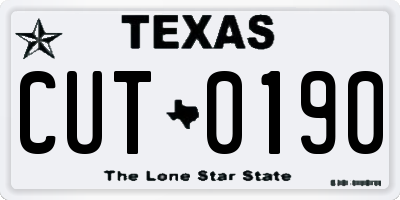 TX license plate CUT0190