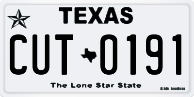 TX license plate CUT0191