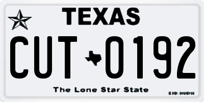 TX license plate CUT0192
