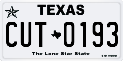 TX license plate CUT0193