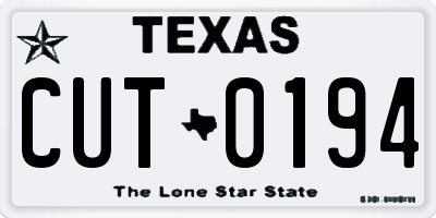 TX license plate CUT0194