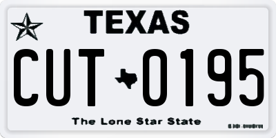 TX license plate CUT0195