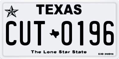 TX license plate CUT0196