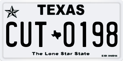 TX license plate CUT0198