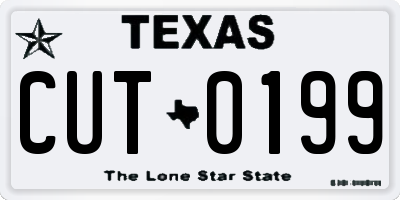 TX license plate CUT0199