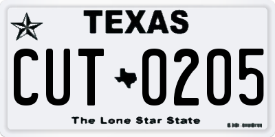 TX license plate CUT0205