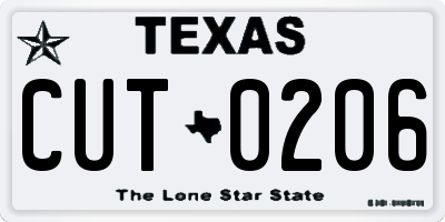 TX license plate CUT0206