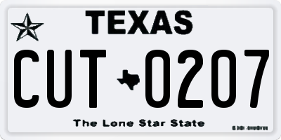 TX license plate CUT0207