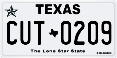TX license plate CUT0209