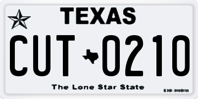 TX license plate CUT0210