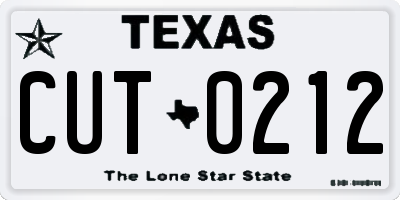 TX license plate CUT0212