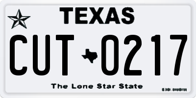 TX license plate CUT0217