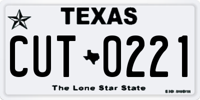 TX license plate CUT0221