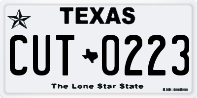 TX license plate CUT0223