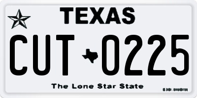 TX license plate CUT0225